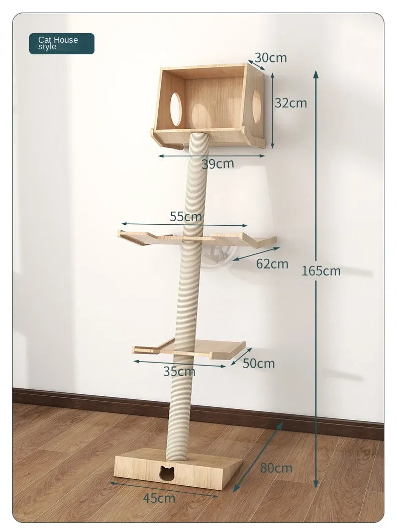 Luxury Large Cat Trees & Towers Wood Scratching Post for Cat Toys Gym Hiding House Sleeping Pad Cooling Pad Pets Stuff Products