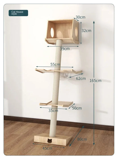 Luxury Large Cat Trees & Towers Wood Scratching Post for Cat Toys Gym Hiding House Sleeping Pad Cooling Pad Pets Stuff Products