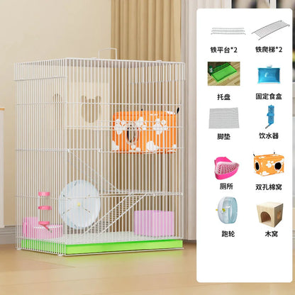 ‌3-Tier Extra Large Small Pet Cage - Sugar Glider Ferret-Proof Habitat, Multi-Level Rat Mansion Villa, Chew-Proof Removable Tray