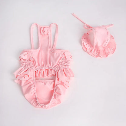 Summer New Pet Swimming Clothes Kitten Puppy Camisole Jumpsuit Beautiful Puppy Bikini Dog vest Clothing Swimsuit With Swim Cap