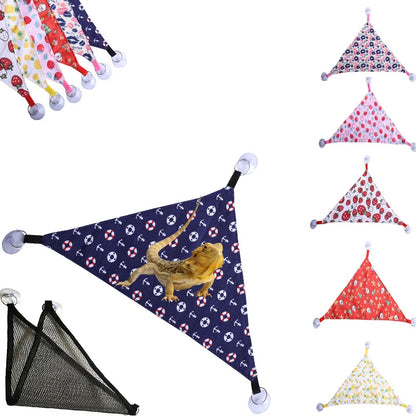 1pc Bearded Dragon Hammock Lizard Lounger Ladder Hanging Bed Accessories Reptile Habitat Terrarium Decoration