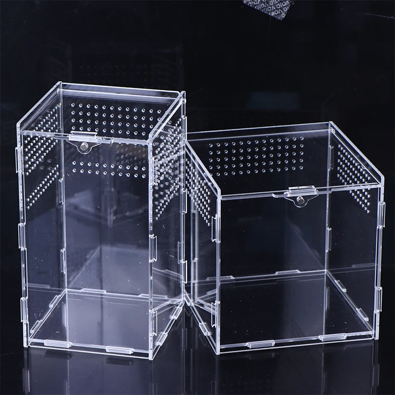 Terrarium Habitat Insect Spider Lizard Scorpion Feeding Cage Arboreal Enclosure Case Acrylic Transparent Reptile Breeding Box