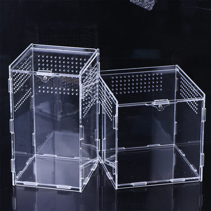 Terrarium Habitat Insect Spider Lizard Scorpion Feeding Cage Arboreal Enclosure Case Acrylic Transparent Reptile Breeding Box