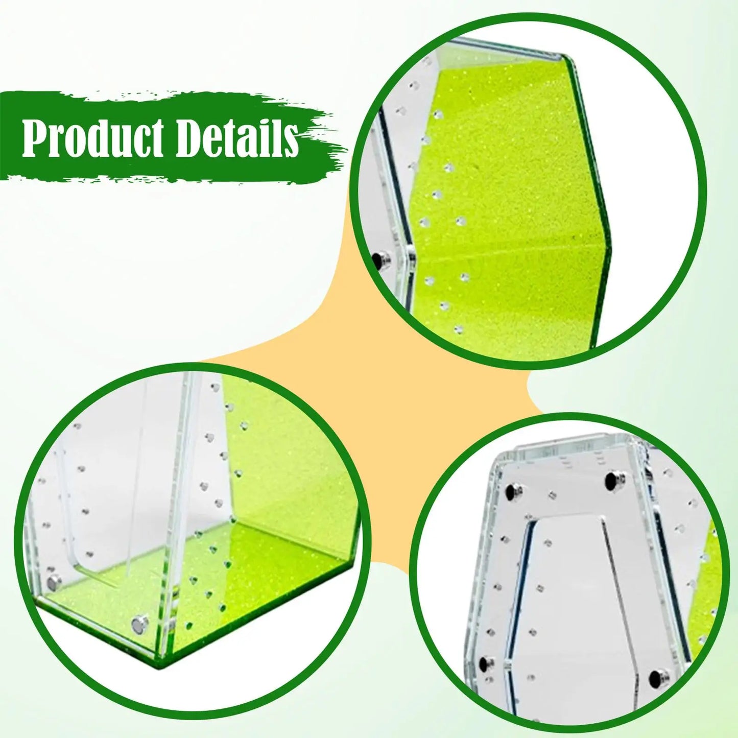 Acrylic Vertical Spider Enclosure Small Reptile Terrarium Box Coffin Shape Tank Accessories for Jumping Spider Breeding