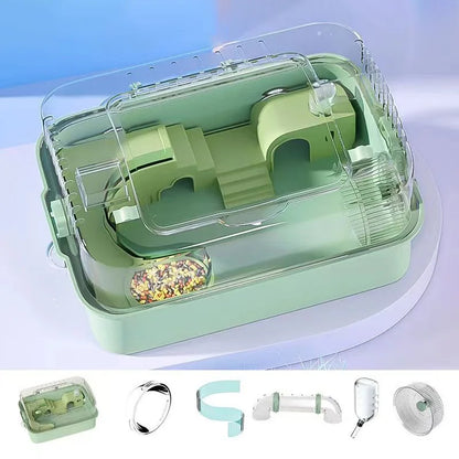 Hamster Cage Large And Cheap Acrylic Transparent Gold Bear Luxury Villa Breeding Box Supplies Set