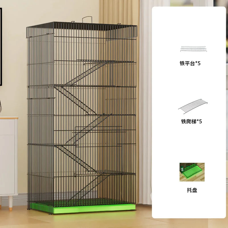 ‌3-Tier Extra Large Small Pet Cage - Sugar Glider Ferret-Proof Habitat, Multi-Level Rat Mansion Villa, Chew-Proof Removable Tray