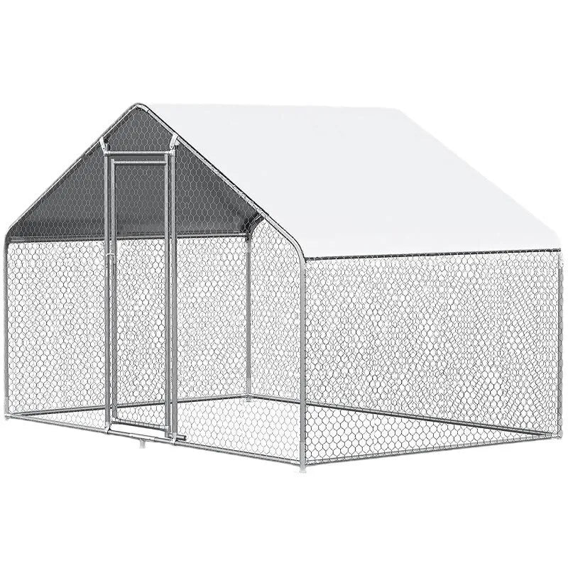 Outdoor Large Chicken Cages Poultry Thickened Galvanized Pipes Duck Sheds Farms Poultry Cages Rain Sun Protection Cover Backyard