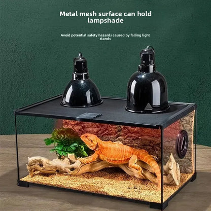 Professional glass reptile terrarium for chameleon,lizard,and snake,suitable for horned frog and water turtle,clear ventilation