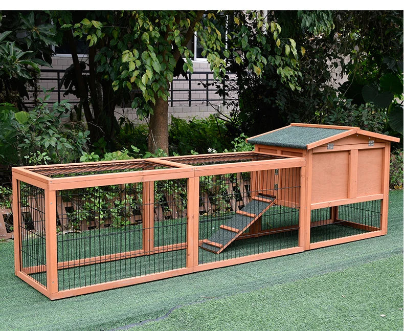 Rabbit Cage Large Size Rabbit Hutch House Breeding Cage Home Tent Villa Rainproof Antiseptic Yard Balcony Double Garden