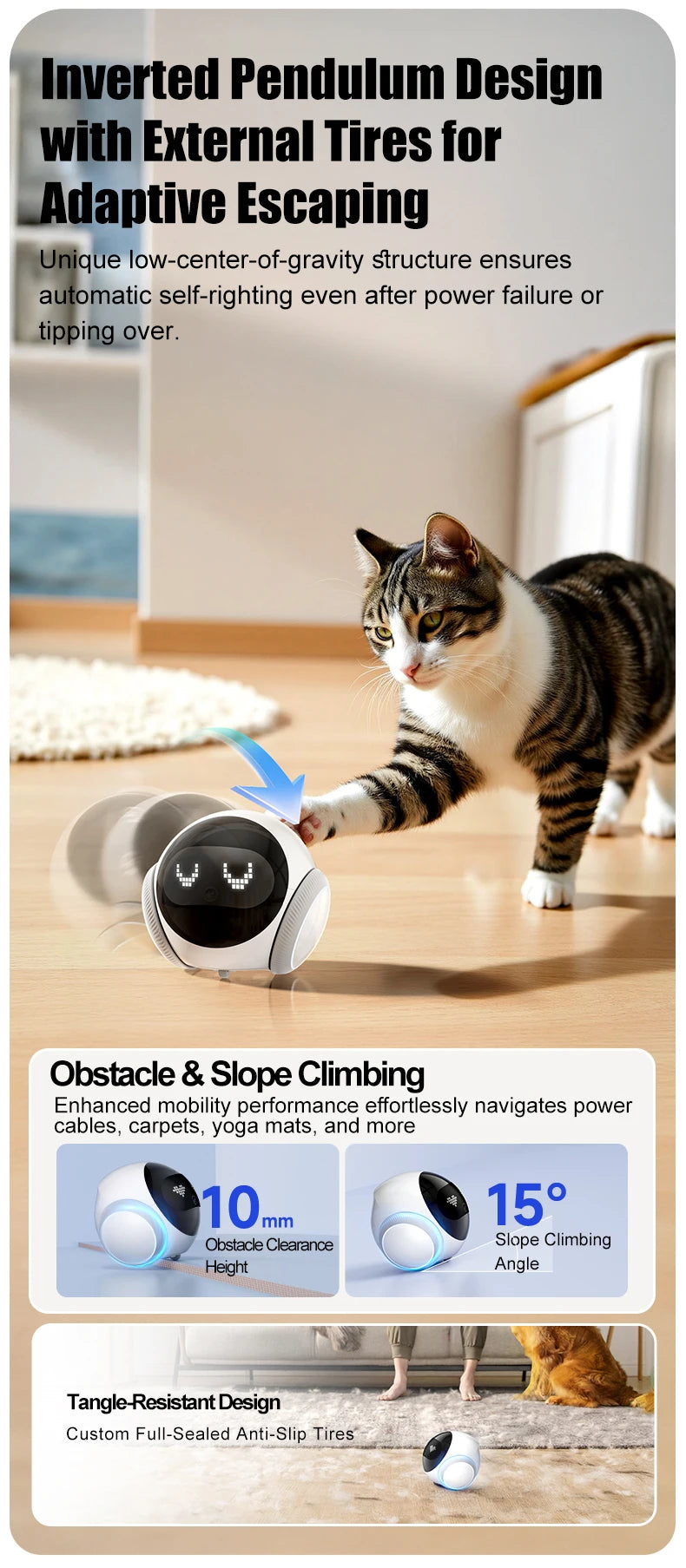 Famue Smart Robot Camera 5G WiFi HD 2K Camera Pet Tracking Laser Indicator TUYA Pet Camera Auto Charging Auto Obstacle Avoidance