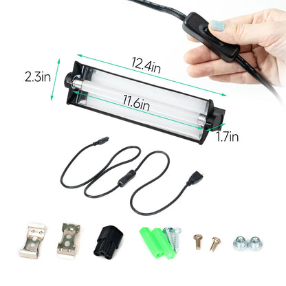 T5 HO UVB Lighting Combo Kit,Reptile Light Fixture with UVB 10.0 Tube Ideal for Bearded Dragon Lizard and Tortoise in Tropical