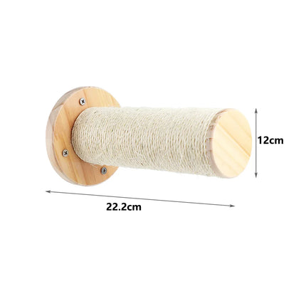 Wall Mounted Cat Tree with Sisal Scratching Post, Climbing Ladder, Jumping Platform and Hammock, creating a fun place for cats!
