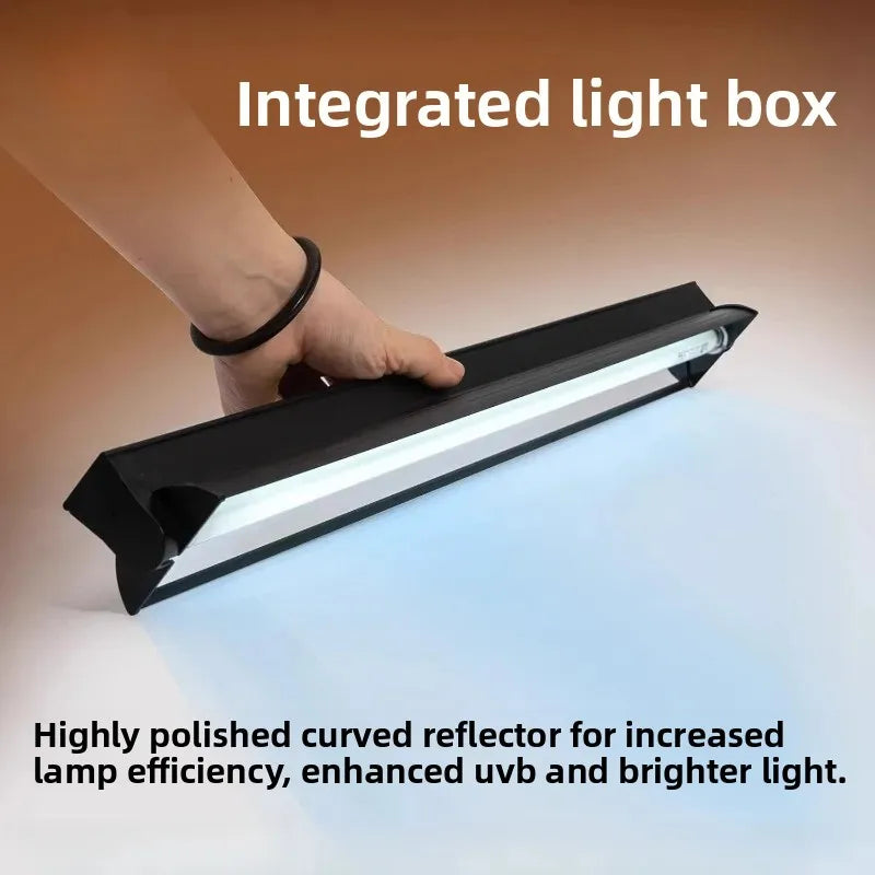 T8 UVB Lamp Set with Reflector,Basking Light for Tortoises&Bearded Dragons,T8 Light Stand 10.0 UVB Tube,Reptile Sun Lamp Kit