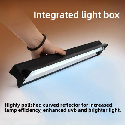 T8 UVB Lamp Set with Reflector,Basking Light for Tortoises&Bearded Dragons,T8 Light Stand 10.0 UVB Tube,Reptile Sun Lamp Kit