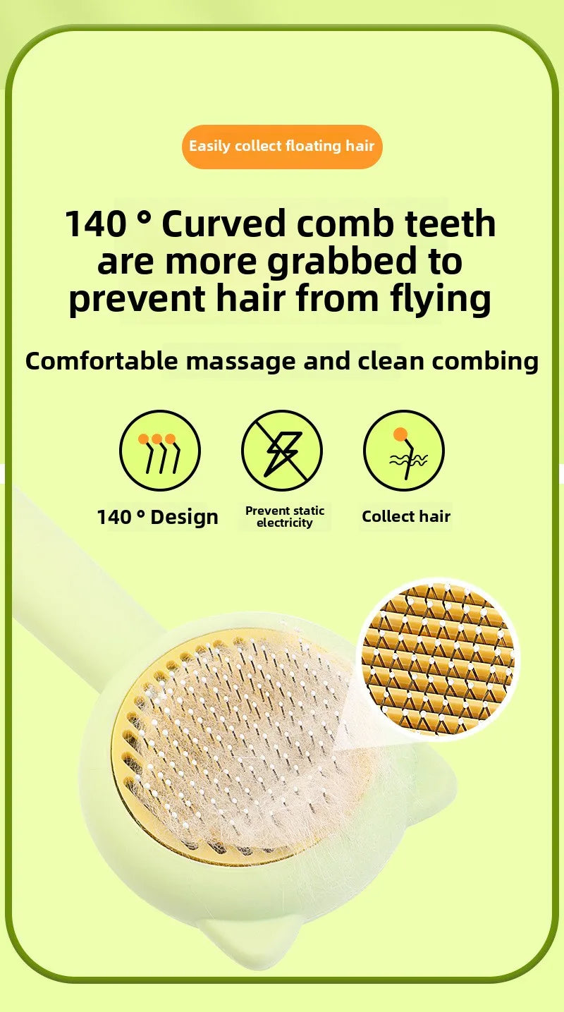 Cat Dog Grooming Brush Deshedding Tool for Loose Fur Removal Slicker Brush Pet Hair Care Essential