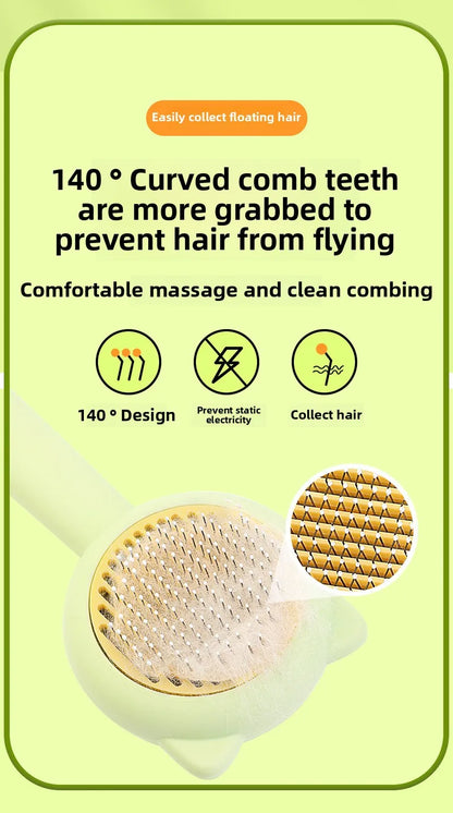 Cat Dog Grooming Brush Deshedding Tool for Loose Fur Removal Slicker Brush Pet Hair Care Essential