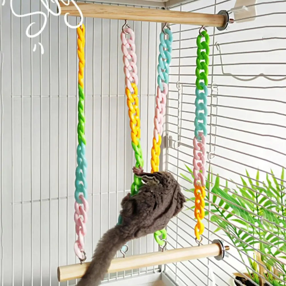 Sugar Glider Climbing Swing hanging Toy Cage Swing for Enrichment Small Pets Sugar Gliders and Hamsters Climbing Chain Swing