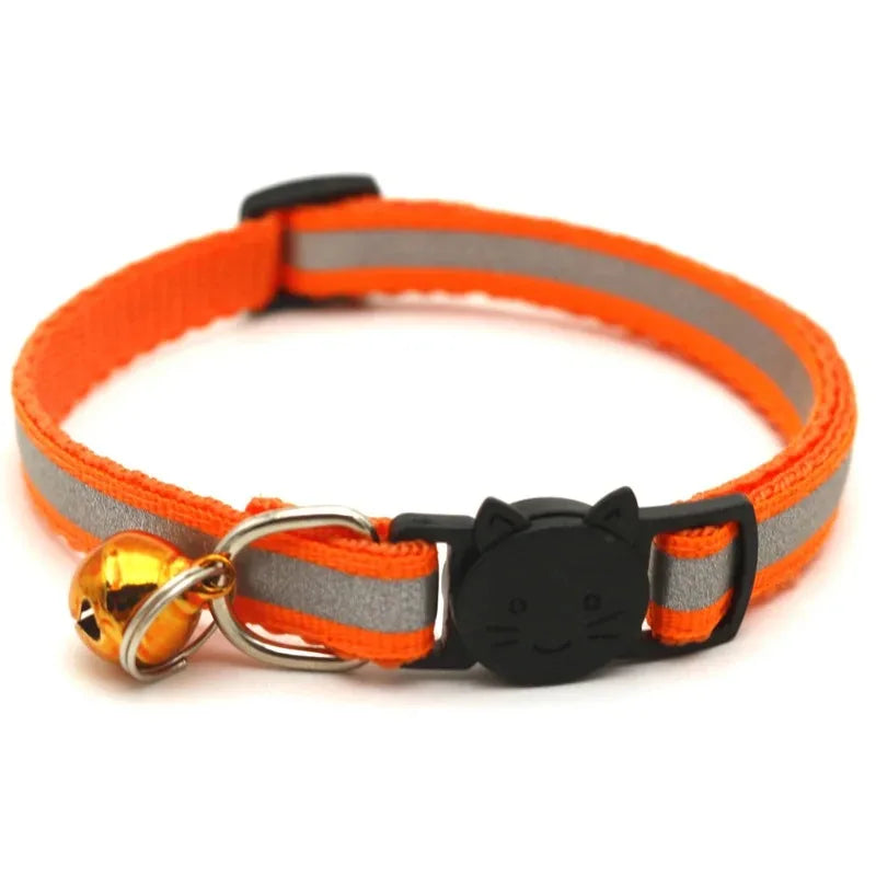 10Pcs Wholesale Collars for Cat Collar With Bell Adjustable Necklace Cat Puppy kitten Collar Dropshipping Pet Cats Collar