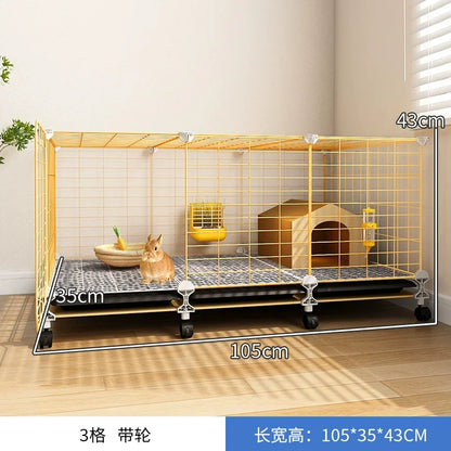 Large Two-Story Rabbit Cage Metal Wire Pet Hutch with Removable Tray Home Bunny House for Indoor Spacious Habitat for Rabbit