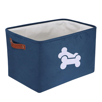 Cute Paw Dog Toy Storage Basket Foldable Dog Canvas Bag Pet Toys Clothes Storage Box Dog Cat Accessories Pet Supplies