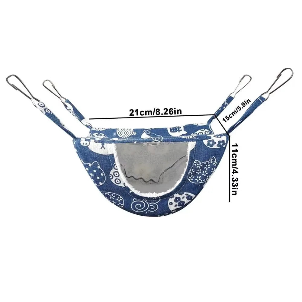 2025 Hanging Ferret Hammock Cage Printed with Hooks Hamster Hammock Ferret Warm Bed For Guinea Pig Hideout Mouse