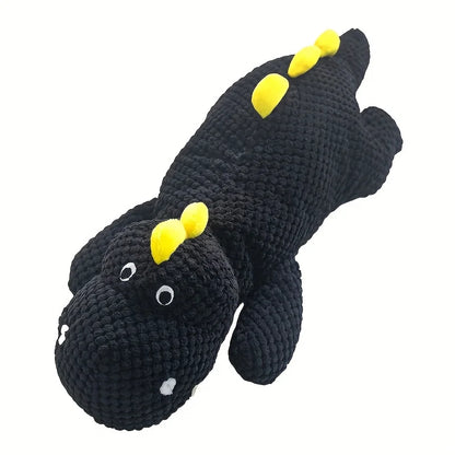 1 creative black dragon plush toy, a big fat dragon lying down, an interactive toy for cats and dogs, a cute big fat black drago