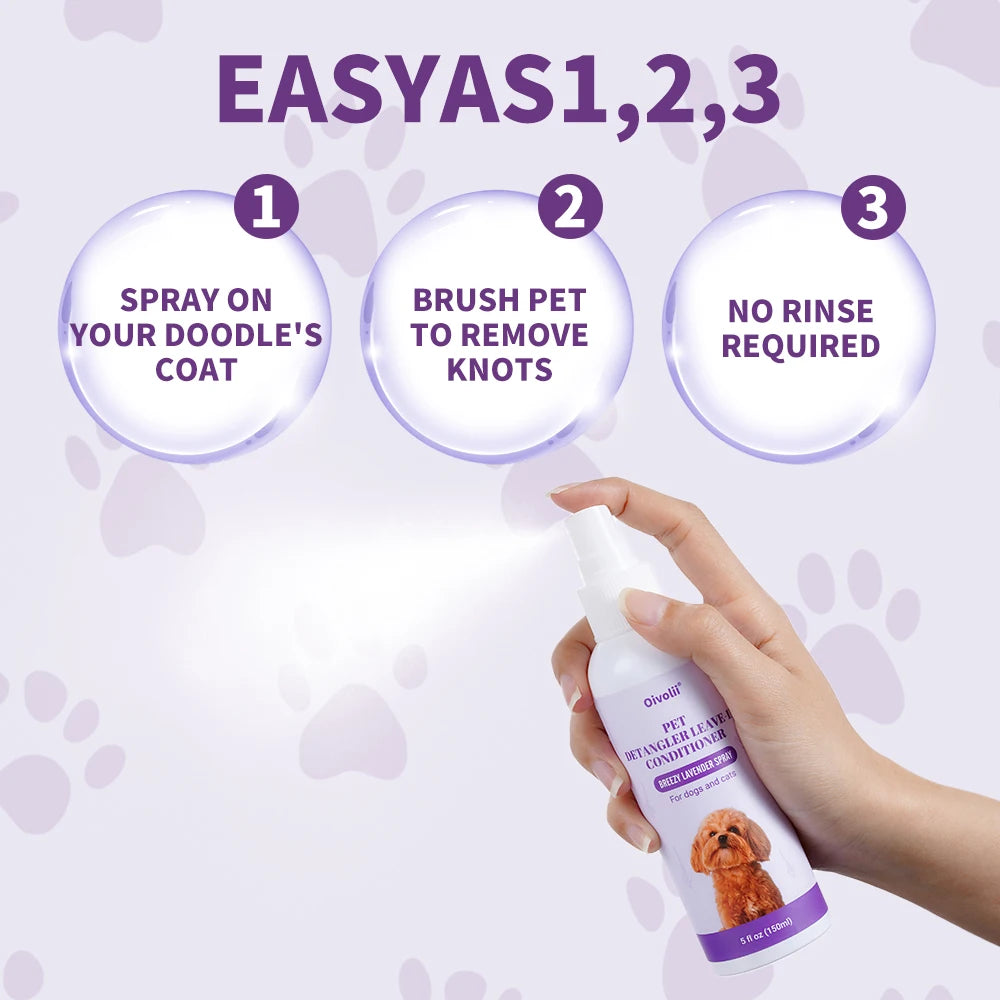 Pet Softness Solution Spray Lavender Essence Deep Cleaning Nourishing Shiny Coat for Dogs Cats