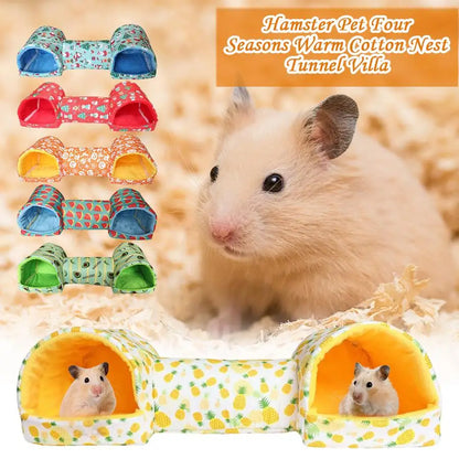 Hamster House Guinea Pig Bed Cave House Hideout for Dwarf Rabbit Bunny Ferret Hamster Chinchilla Hedgehog Washable Cage Nest