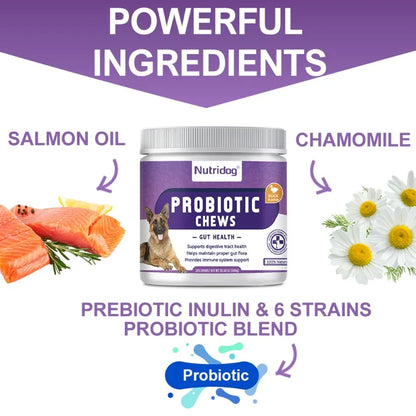 Anti-allergic & hip joint & calming & probiotic dog food for dogs full stage comprehensive nutrition-120 soft chews