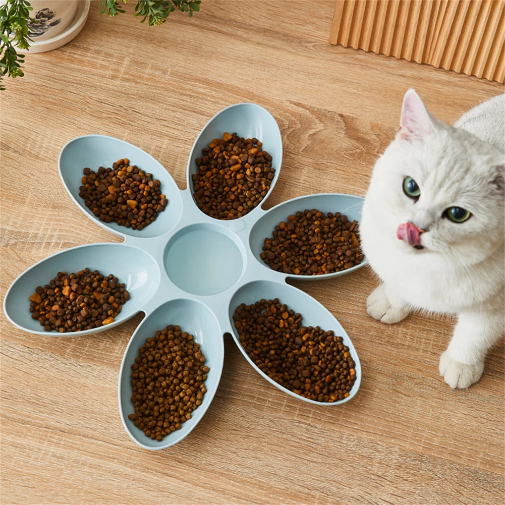 Cat Bowl Multi Cat Petal Food Bowl Baby Cat Milk Cat Special Bowl Multi functional Cat and Dog Food Bowl Upgrade Pet Lunch Time