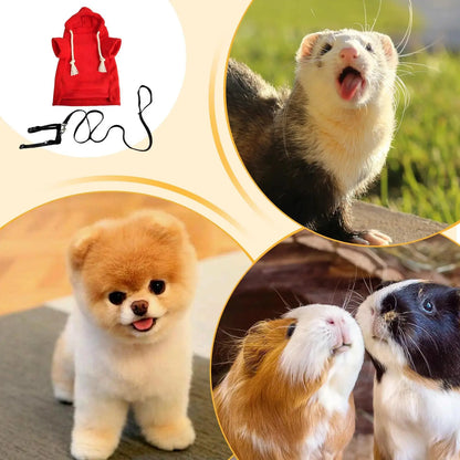 Ferret Clothes With Harness Comfortable Soft Hamster Outfits Small Pets Hoodie Costume For Bunny Squirrels Chinchilla Chihuahua