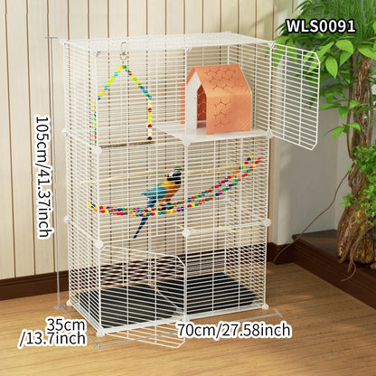 Birdcage Parrot Cage Household Large Tiger Skin Black Phoenix Peony Starling Special Luxury House with Tray