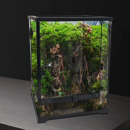 Relaxlines Ecological Landscape Rainforest Style Glass Terrarium Reptile Tank Aquarium Breeding Reptile Terrarium Tank