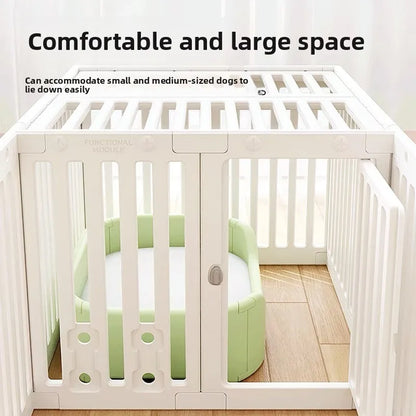 Indoor Outdoor Dog Enclosure Plastic Modular Pet Guardrail with Top Cage Pet Home Products Ventilation Accessories Dog Fences