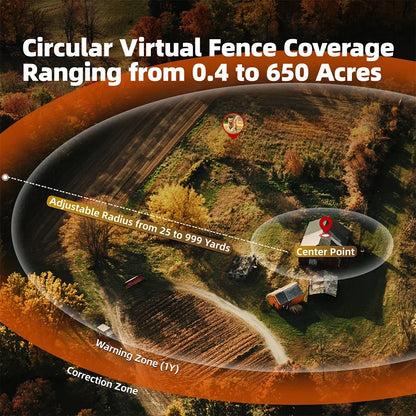 New Upgrade Smart GPS Wireless Dog Fence, Pet Training Collar,Electronic Fence,Invisible Virtual Outdoor Waterproof OLED Screen
