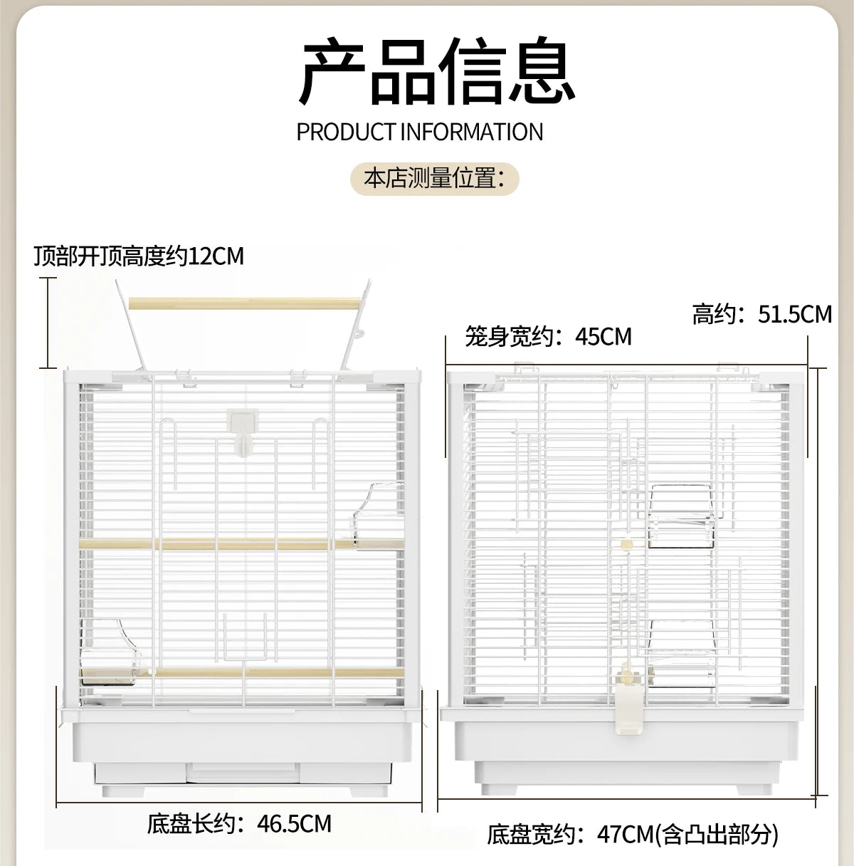 Large Sugar Glider Cage -Vertical Wire Rat & Flying Squirrel Habitat Anti-Splash Escape-Proof Design Easy Clean Luxury Enclosure