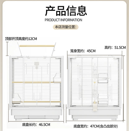 Large Sugar Glider Cage -Vertical Wire Rat & Flying Squirrel Habitat Anti-Splash Escape-Proof Design Easy Clean Luxury Enclosure
