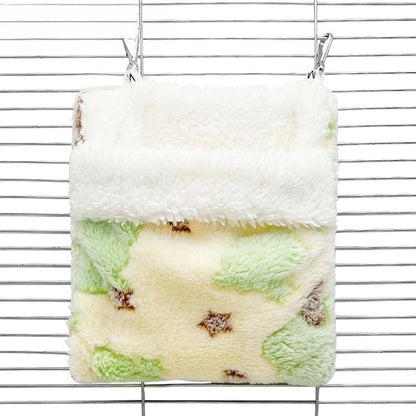 Plush Hammock Pet Swing Bag Warm Rat Sleeping Bag Cloud Pattern Sugar Gliders Sleeping Pouch Soft Comfortable Hamster  Cages
