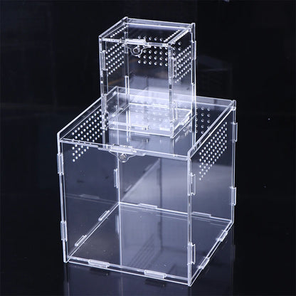 Terrarium Habitat Insect Spider Lizard Scorpion Feeding Cage Arboreal Enclosure Case Acrylic Transparent Reptile Breeding Box
