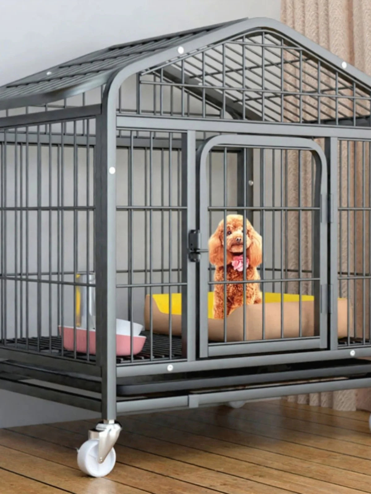 Indoor Large Medium Dog Cage with Toilet Pet Dog House Fence for Samoyed Labr Dog Cages Kennels And Run Outdoor Supplies