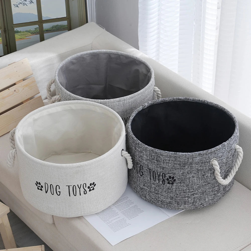 Pet Dog Toy Cothes Storage Basket Dog Box Organize Baskets Case Home Tool