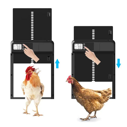 Automatic Chicken Coop Door Induction Electric Metal Intelligent Timing Automatic Opening&Closing Coop Door Farm Management Tool