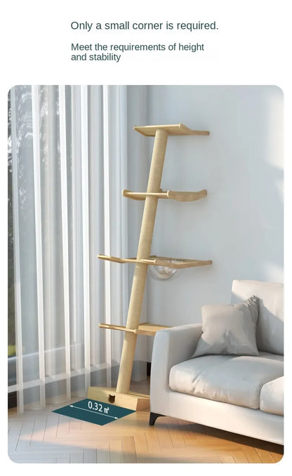 Luxury Large Cat Trees & Towers Wood Scratching Post for Cat Toys Gym Hiding House Sleeping Pad Cooling Pad Pets Stuff Products