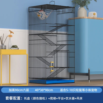 ‌Jumbo Hedgehog Sugar Glider Cage - Reinforced Escape-Proof Habitat, Chew-Resistant Large Base for Rats Hamsters
