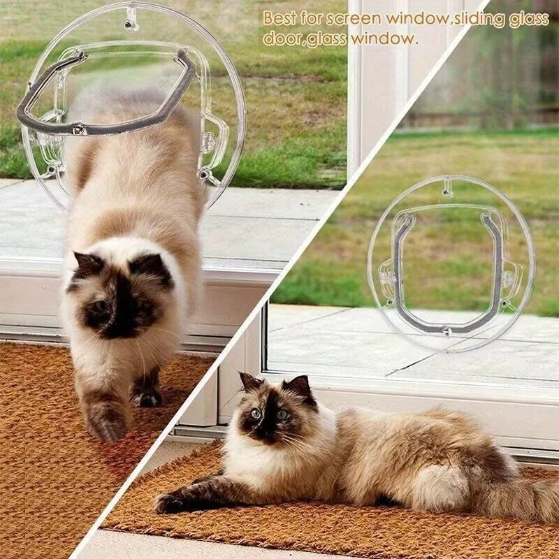 4 Way Locking Cat Doors Cat Flap Door 4 Way Locking Cat Doors Small Pet Door for Cats Small Dogs Puppy Access Hole