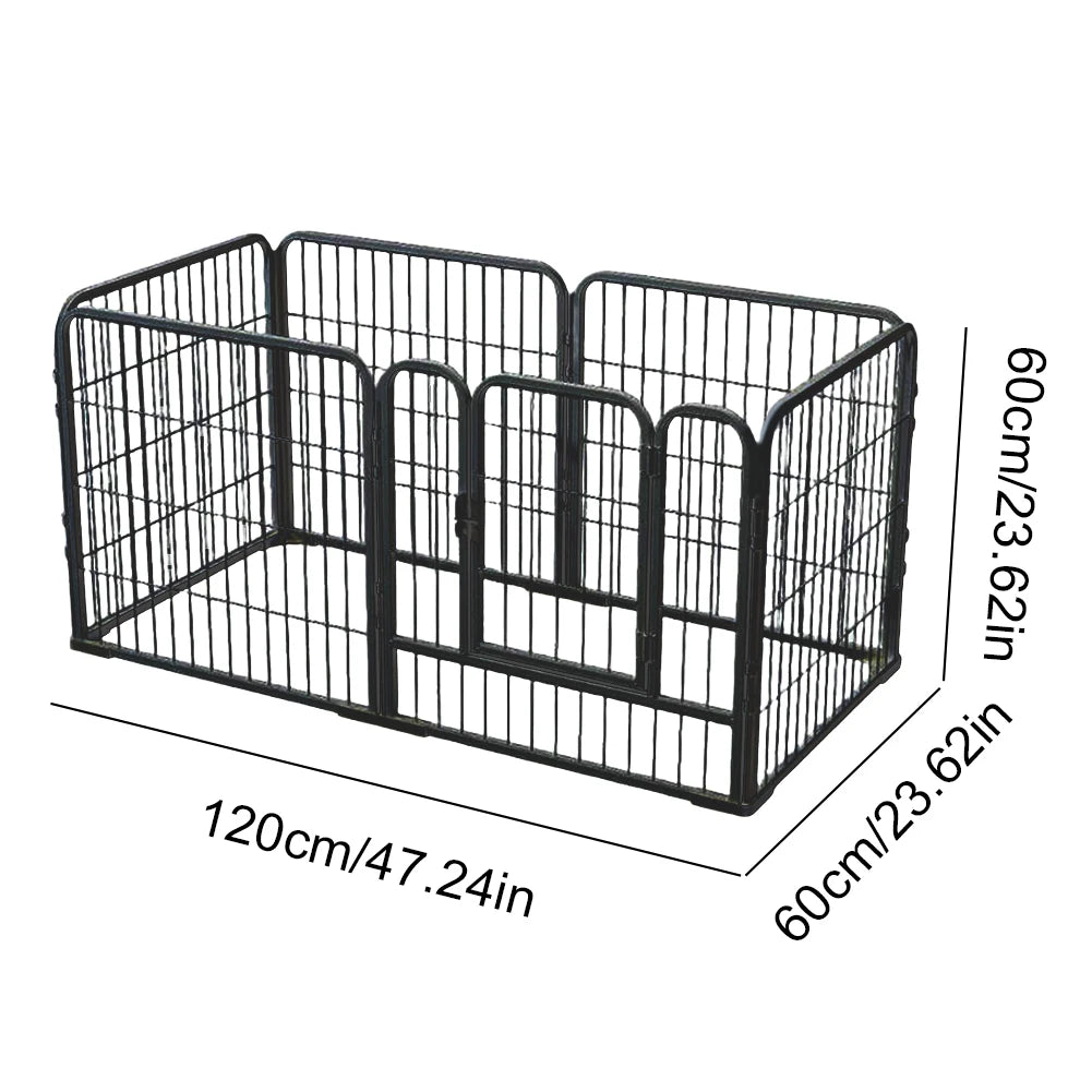 6 Panels Dog Fence Playpen Foldable Exercise Puppy Kennel Cage Heavy Duty Dog Exercise Fence for Dog Cat Rabbit Pet Exercise