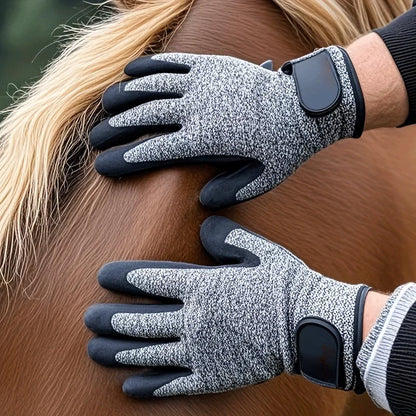 Horse Grooming Gloves Shedding Brush Pet Hair Remover Mitts for Equine Massage Cleaning Bathing Long Short Hair Deshedding Tool