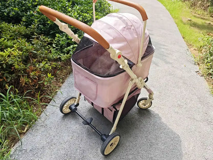 3-in-1 Pet Stroller for Cats & Dogs Detachable Carrier  Storage Basket One-Hand Fold & 4-Wheel Brakes  cat carrier dog carrier