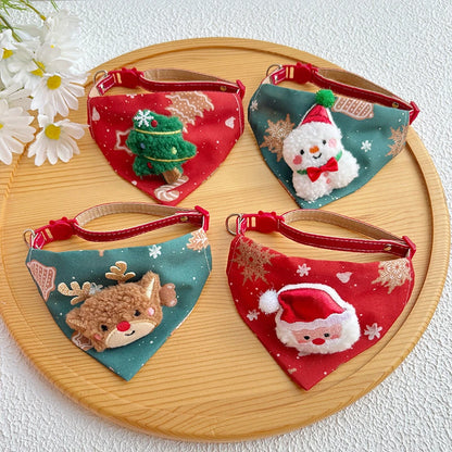 Adjustable Christmas Cat Collar with Bell Safety Breakaway Buckle Reflective Strip for Indoor Outdoor Kitten Kitten Safety