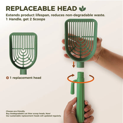 Cat Litter Scoop Pet Cleaning Tool Detachable Pet Poop Shovel with Garbage Bags Replaceable Scoop Cats Toilet Cleaning Shovel